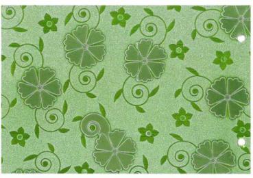 Glitzerkarton 50x70cm (250g/m) ""Grüne Blumen mit Ranken"" 5 Bögen""